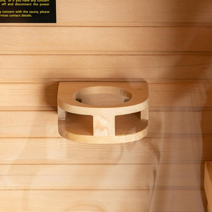 Infrared Home Sauna Room 1 Person Hemlock Wooden Indoor Sauna,7 Carbon 1560W/120V Heaters,With Led Color Therapy Light,Bluetooth Speaker,Tempered Glass,Touch-Tone Keypad and a Top Vent