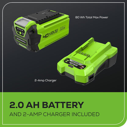 40V Lawn Care Combo Kit, Trimmer & Blower for Edging & Leaf Cleanup, 2.0Ah Battery & Charger (Gas-Free Yard Duo)