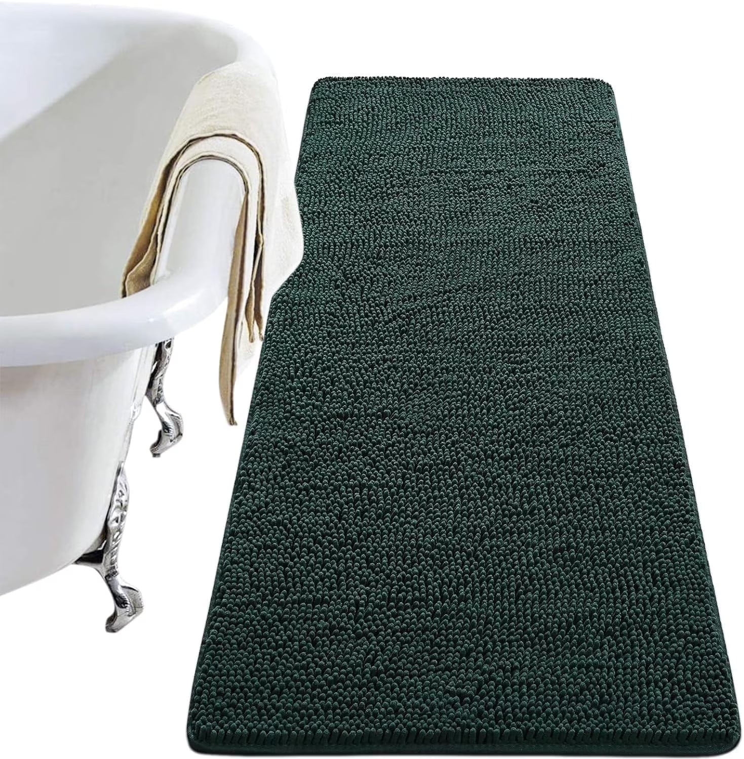 Luxury Soft Bathroom Non-Slip Rug Shaggy Bath Mat,24"X36",Gray