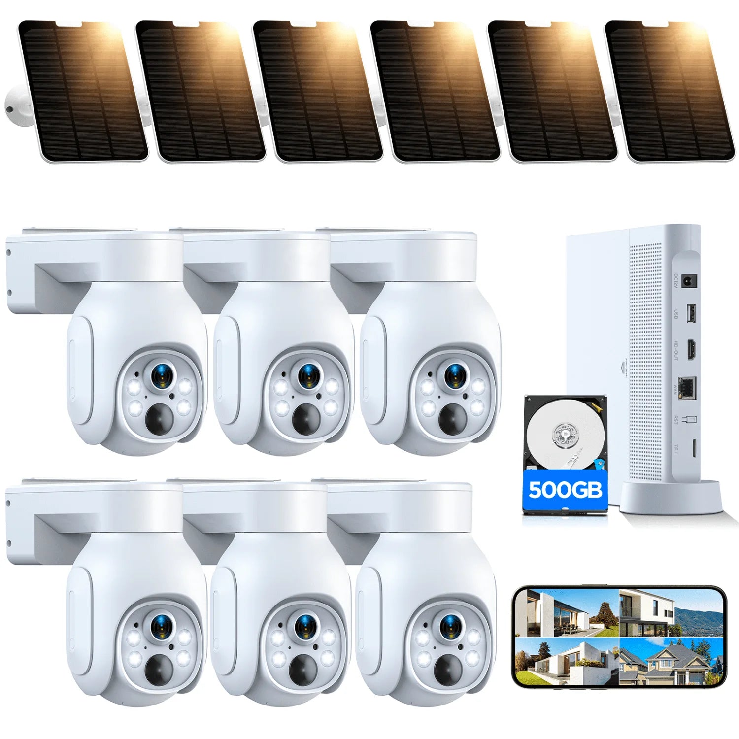 SC23 10CH 4MP Solar Wireless Security Camera System Outdoor Battery Wifi Dome Surveillance Camera NVR HDMI Connector