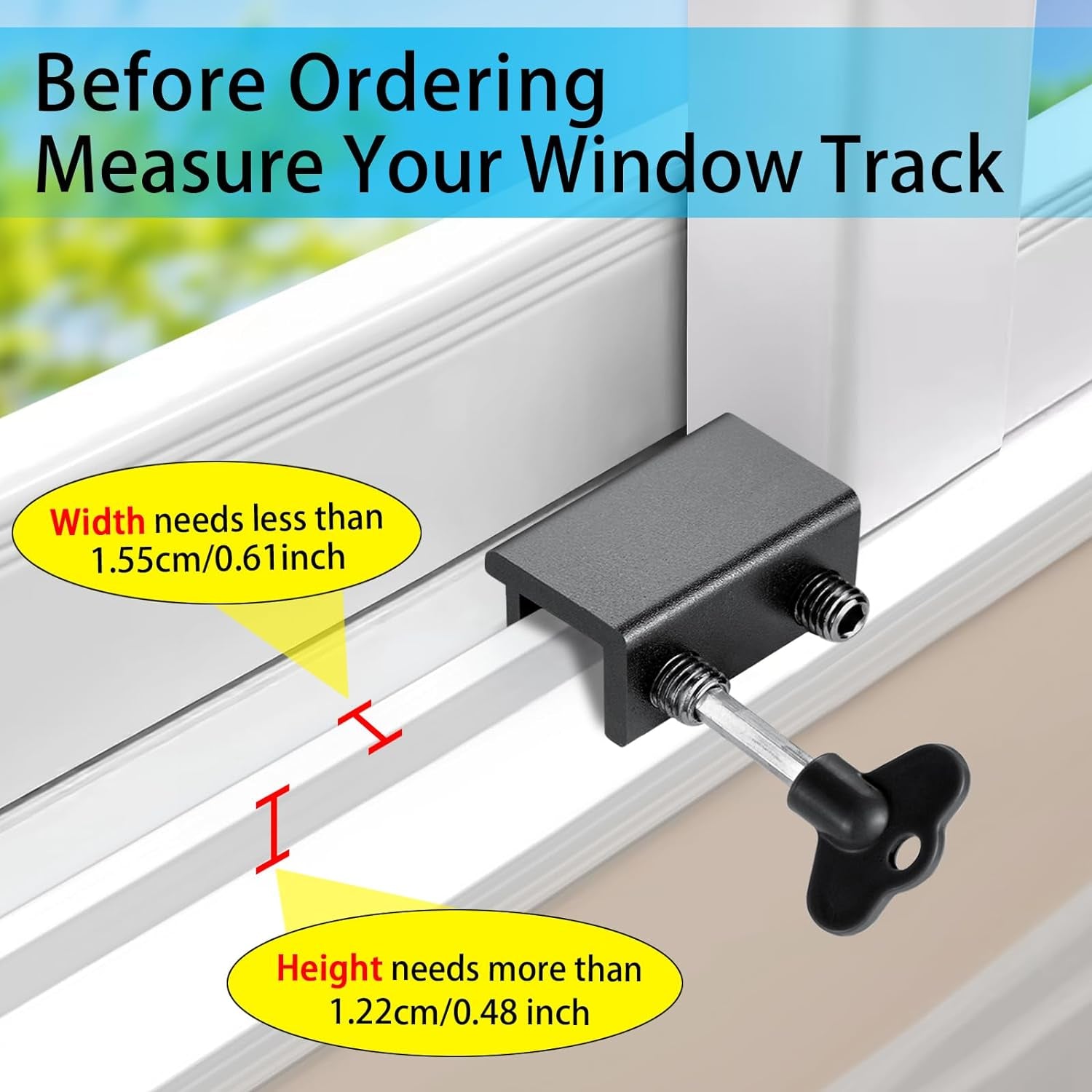 Window Locks,12 Pack Sliding Window Locks with Key for Vertical & Horizontal Sliding Windows Doors,Easv to Install,Adjustable Security Window Lock for Patio Bedroom Home and Office (Black)