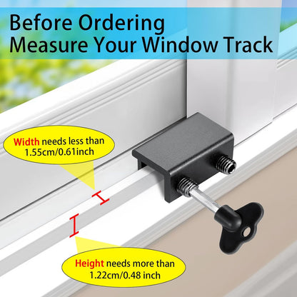 Window Locks,12 Pack Sliding Window Locks with Key for Vertical & Horizontal Sliding Windows Doors,Easv to Install,Adjustable Security Window Lock for Patio Bedroom Home and Office (Black)