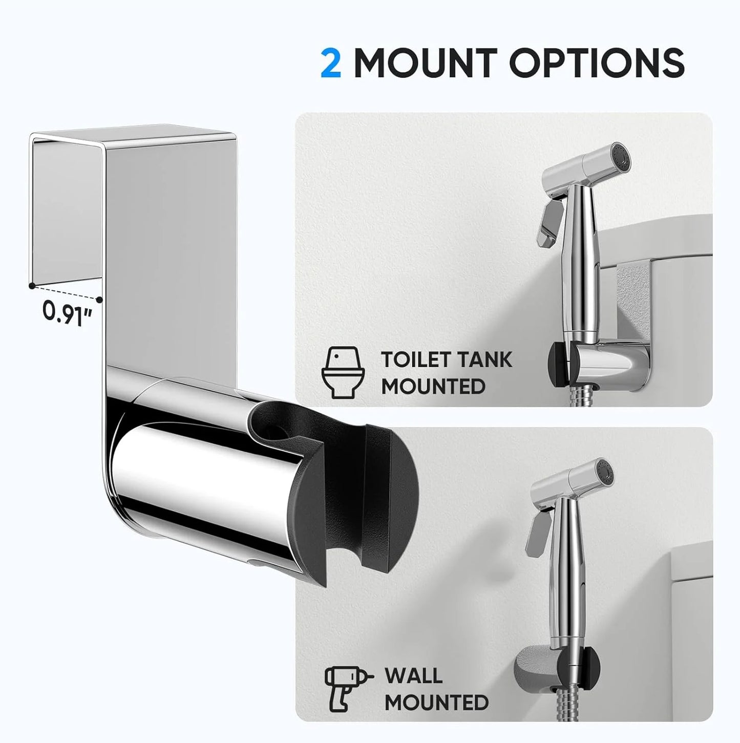 Chrome Handheld Bidet Sprayer for Toilet - Stainless Steel Cloth Diaper Jet Spray, Adjustable Water Pressure Control with Bidet Spray Hoses, Bidet Toilet Sprayer for Baby/Feminine Wash