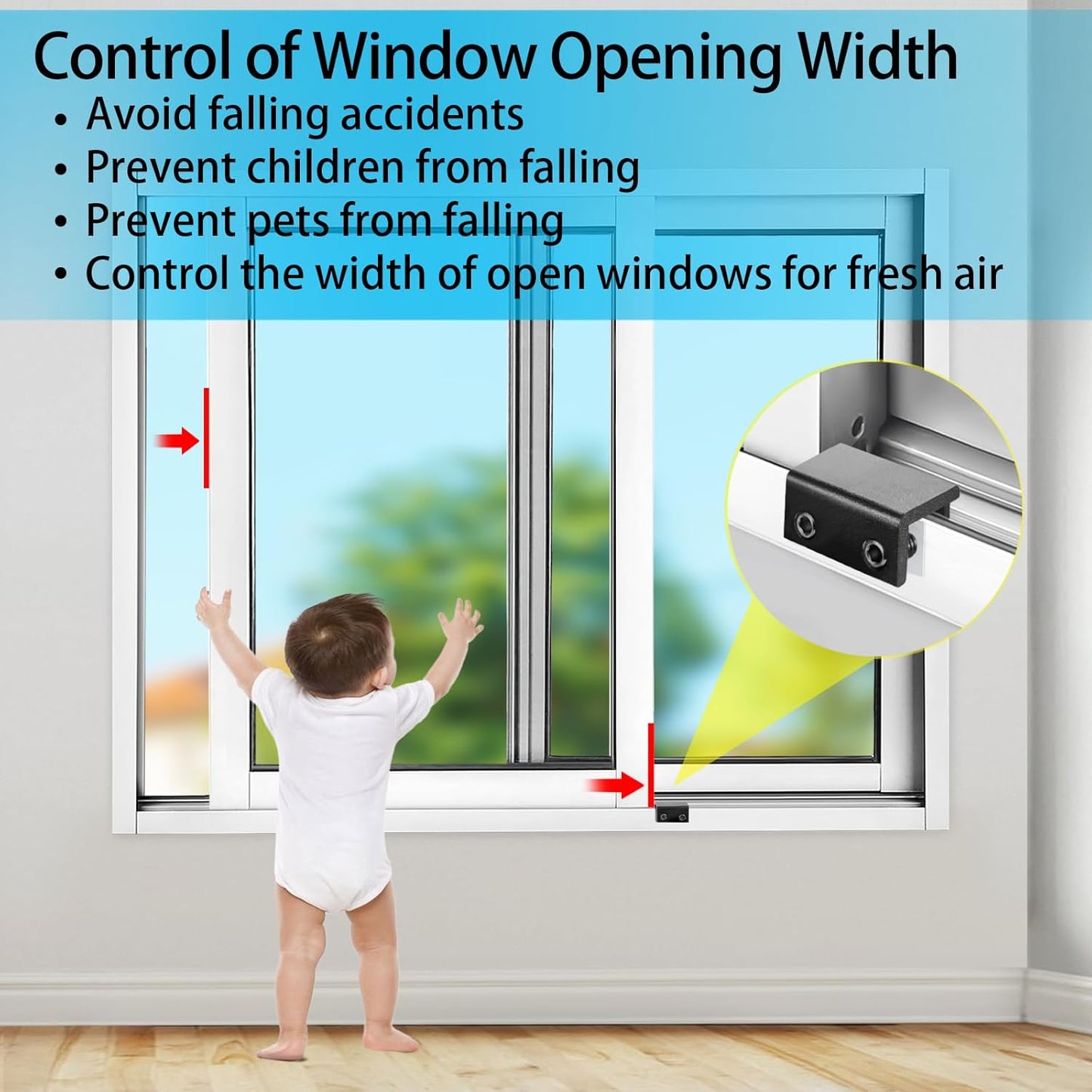 Window Locks,12 Pack Sliding Window Locks with Key for Vertical & Horizontal Sliding Windows Doors,Easv to Install,Adjustable Security Window Lock for Patio Bedroom Home and Office (Black)