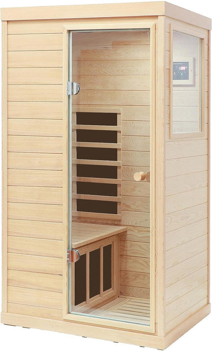 Outdoor Sauna 3 Person Infrared Sauna, Infrared Saunas for Home, 1950W Low EMF Far Infrared Sauna Old Fir Wooden Sauna with Beauty Red Light, Foldable Seat, Bluetooth, Chromotherapy Lamp, 20Amps
