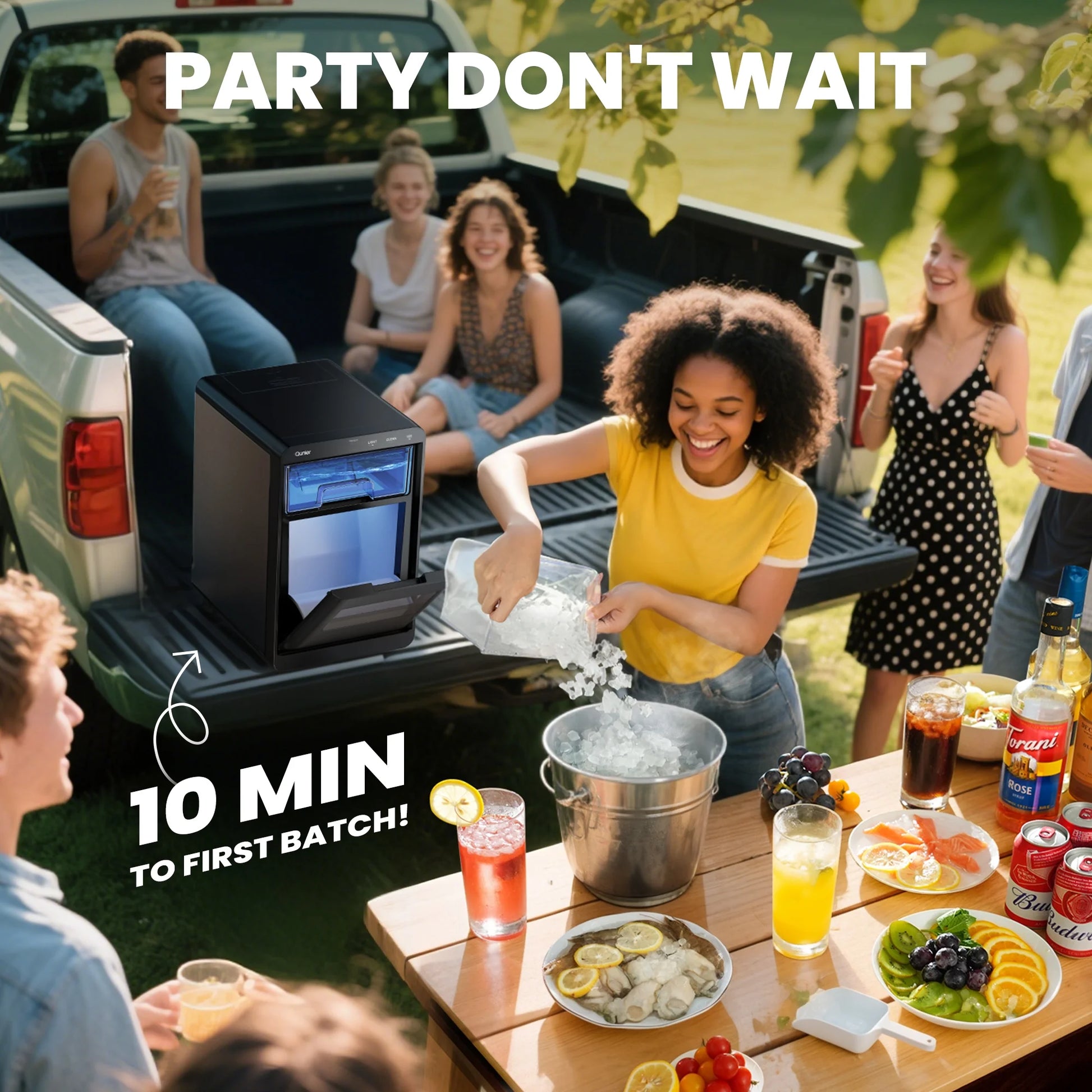 Nugget Ice Maker Countertop, 44Lbs per Day Chewable Pebble Nugget Ice Machine with Touch Screen for Home, Kitchen, Office, Stainless Steel, Black