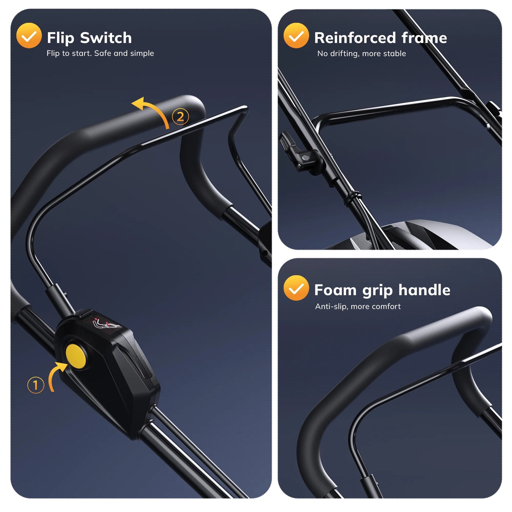 20V 13'' Cordless Lawn Mower - Versatile Grass Cutter with 4.0Ah Battery, 5 Height Settings & Durable Blades for Effortless Lawn Care