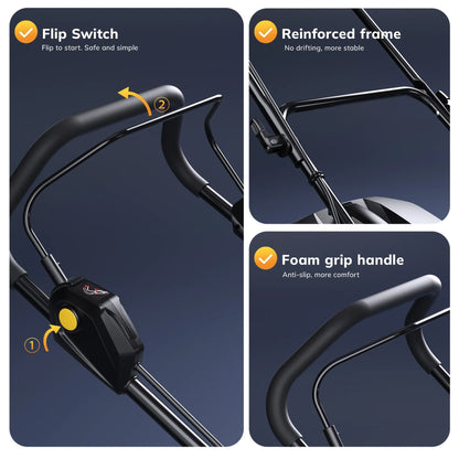 20V 13'' Cordless Lawn Mower - Versatile Grass Cutter with 4.0Ah Battery, 5 Height Settings & Durable Blades for Effortless Lawn Care