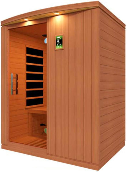 Madrid Elite 3-Person Ultra Low EMF FAR Infrared Sauna with Red Light Therapy & Bluetooth Speakers | Personal Indoor Dry Heat Sauna for Home & Gym – Made from Canadian Hemlock