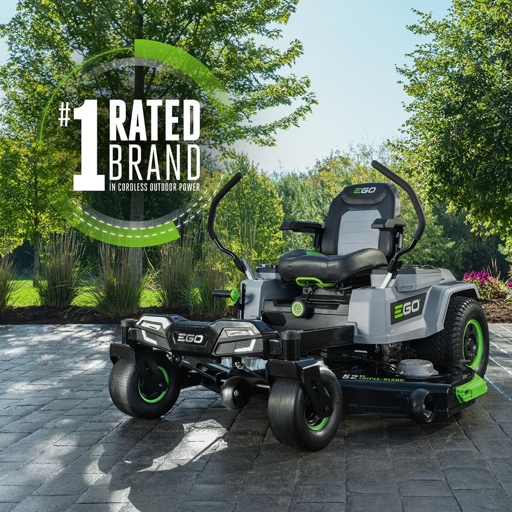 Electric Riding Lawn Mower, 52" Deck with Zero Turn Radius, Includes (6) 56V 12.0Ah Batteries and Charger - ZT5207L
