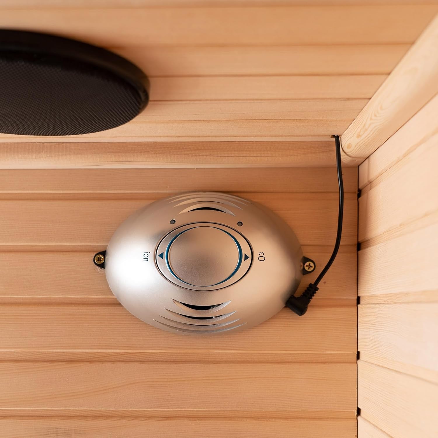 Infrared Home Sauna Room 1 Person Hemlock Wooden Indoor Sauna,7 Carbon 1560W/120V Heaters,With Led Color Therapy Light,Bluetooth Speaker,Tempered Glass,Touch-Tone Keypad and a Top Vent