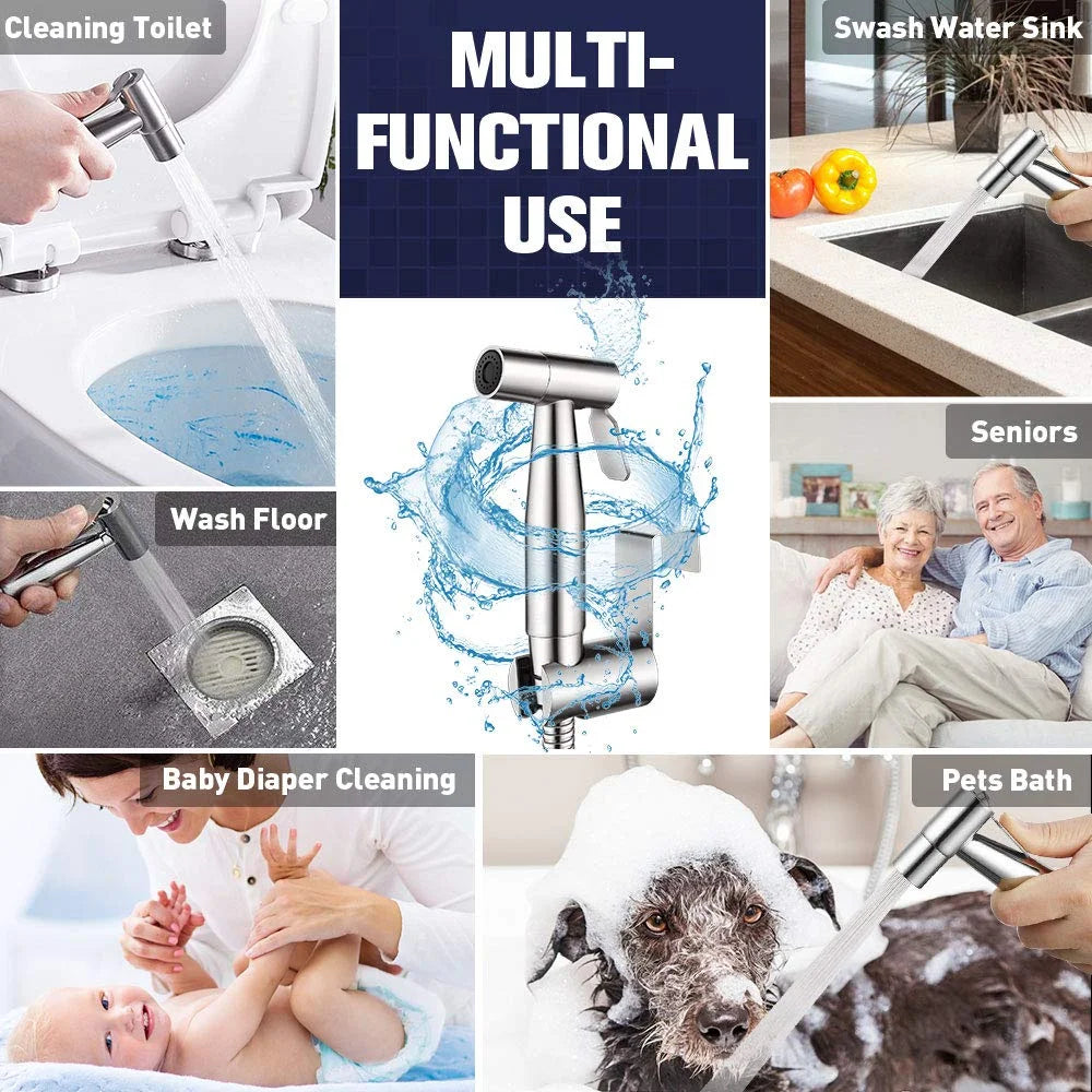 Handheld Bidet Sprayer for Toilet, Brushed Nickel Bidet Attachment for Feminine Wash