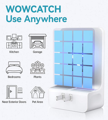 Innovative Double-Sided Flying Insect Trap for House Indoor, Plug-In Light Bug Catcher Killer for Flies, Fruit Fly, Gnats, Mosquito, Moths, Best Home Sticky Traps for Indoors Pest Control