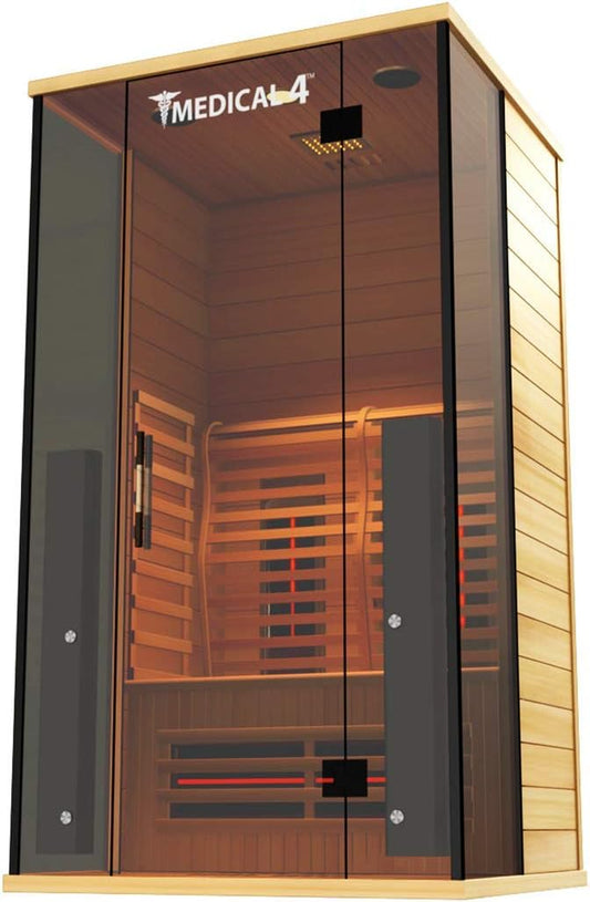 Luxury 2-Person Full Spectrum Indoor Infrared Sauna with Oxygen Ionizer and Chromatic Light Therapy - Perfect for Hot Yoga and Relaxation!