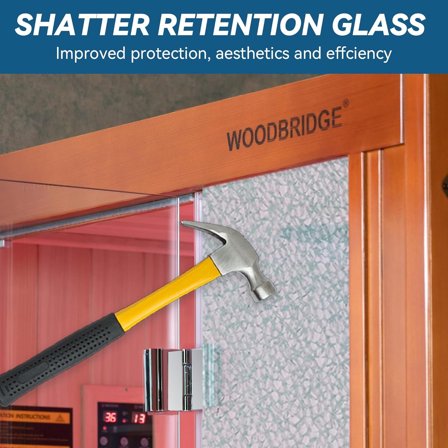 Infrared Home Sauna Room 2 Person Hemlock Wooden Indoor Sauna with 7 Carbon Heaters, Red Light Therapy, Bluetooth Speaker, Intelligent Control Panel, Tempered Glass & Top Vent