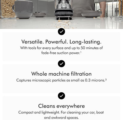 Car+Boat Handheld Vacuum, Cordless and Lightweight, Cleans Hard Surfaces and Upholstery, 115AW, 2 Power Modes, up to 50 Minutes²