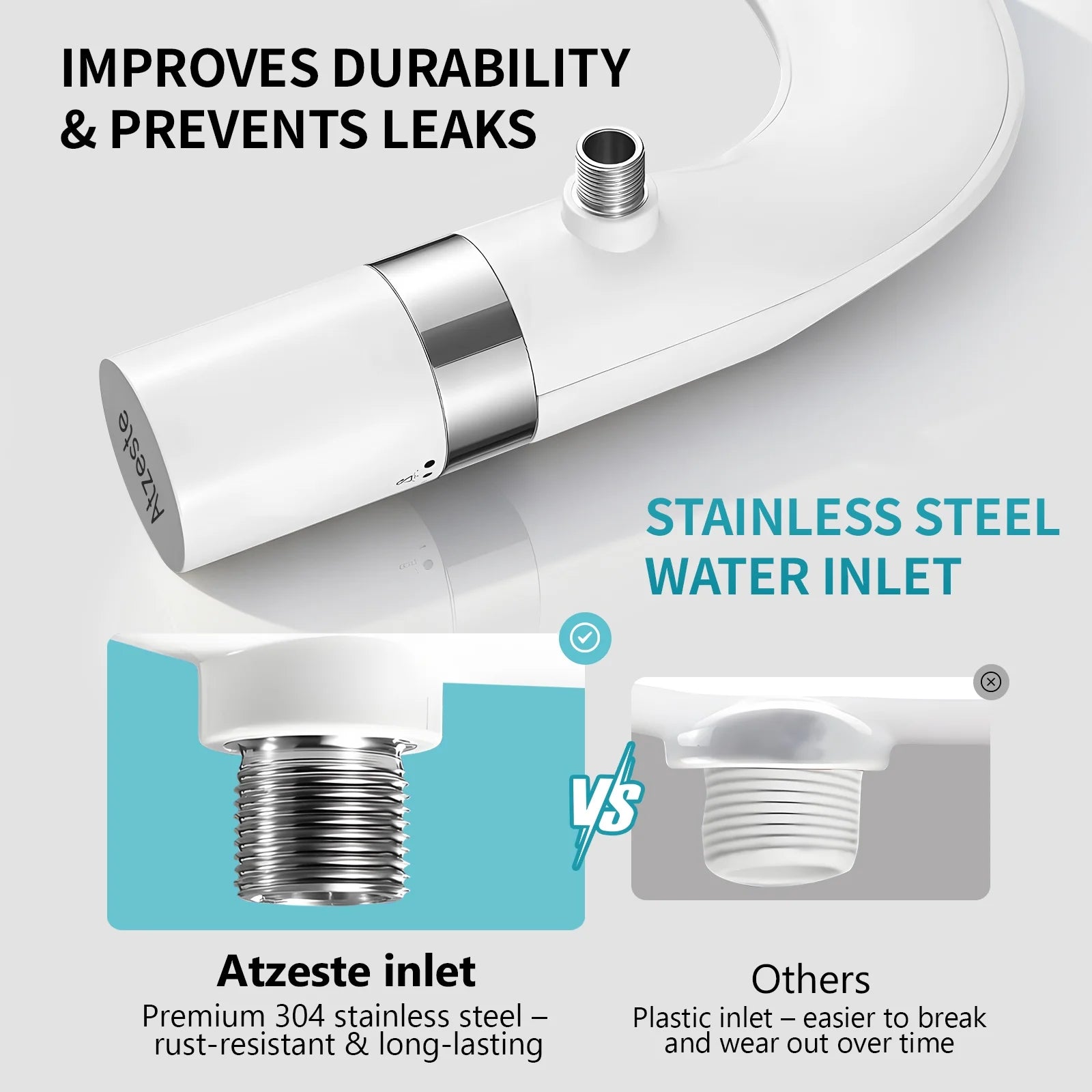 Ultra-Slim Bidet, Non-Electric Dual Nozzle Feminine Wash Fresh Water Sprayer, Adjustable Water Pressure, Bidet for Toilet Seat Attachment, Stainless Steel Inlet Badays