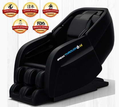6 V4 Recliner 3D Massage Chair | Zero Gravity with Heating | Deep Tissue Shiatsu Full Body Massager | Yoga Stretch | Pain Relief | Full Foot Massager | Perfect Luxury Gift (Black)