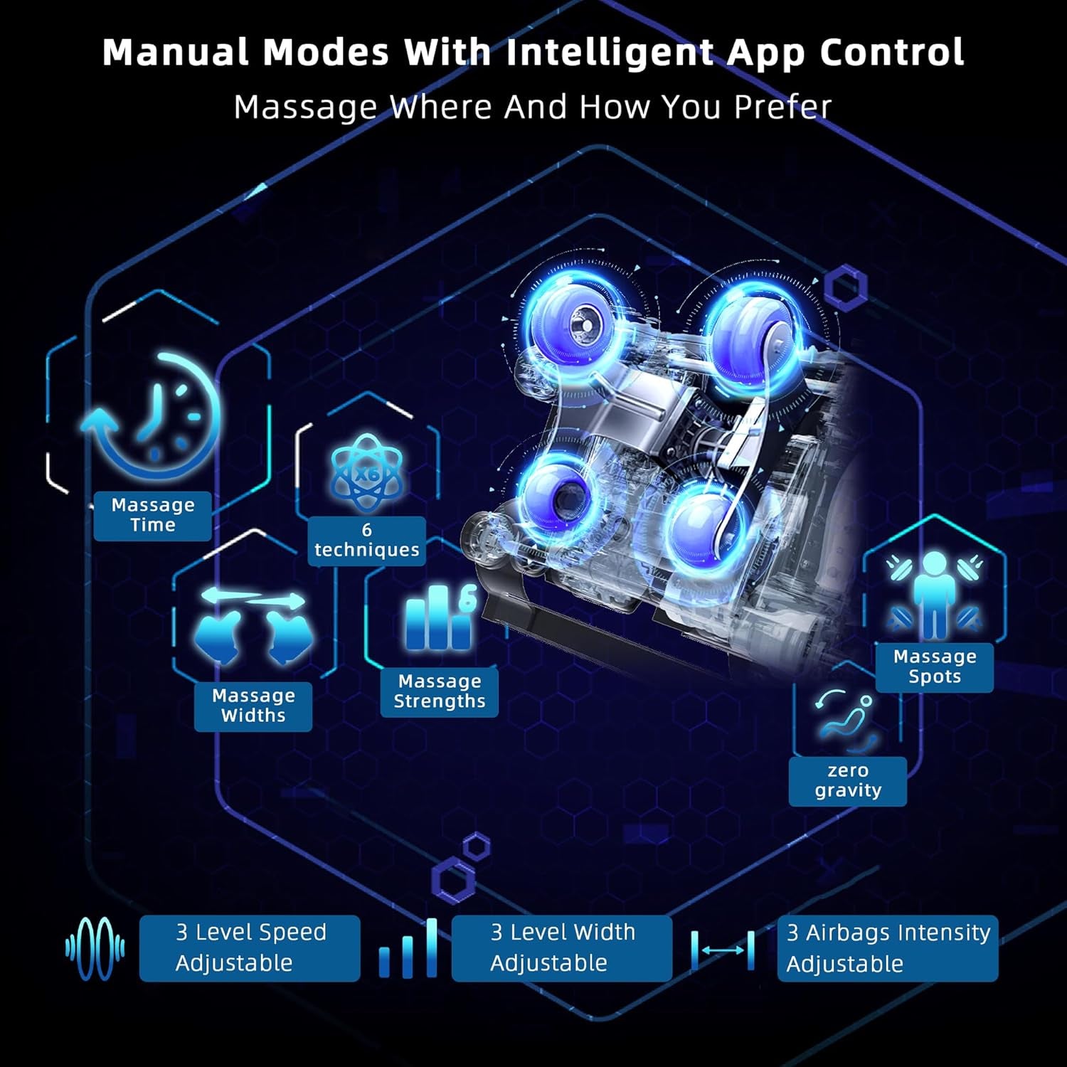 2026 A303C Massage Chair, Full Body Zero Gravity Recliner with SL Track, Body Scan, 12 Auto Modes, Lumbar Heat, Bluetooth App, Wireless Charge, and Foot Rollers for Home and Office (Black)