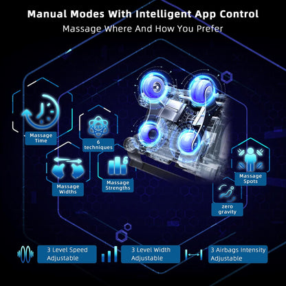 2026 A303C Massage Chair, Full Body Zero Gravity Recliner with SL Track, Body Scan, 12 Auto Modes, Lumbar Heat, Bluetooth App, Wireless Charge, and Foot Rollers for Home and Office (Black)