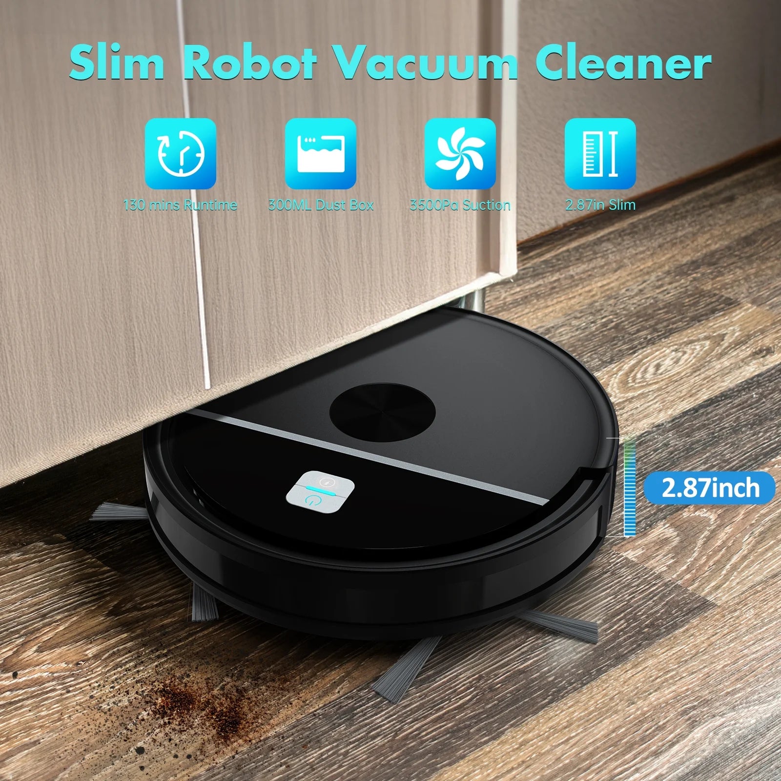 Robot Vacuum Cleaner, 2 in 1 Robot Vacuum Mop for Pet Hair Hard Floor, Alexa/Wifi/App/ Remote