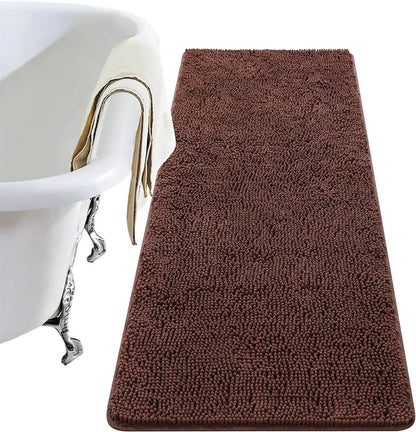 Luxury Soft Bathroom Non-Slip Rug Shaggy Bath Mat,24"X36",Gray