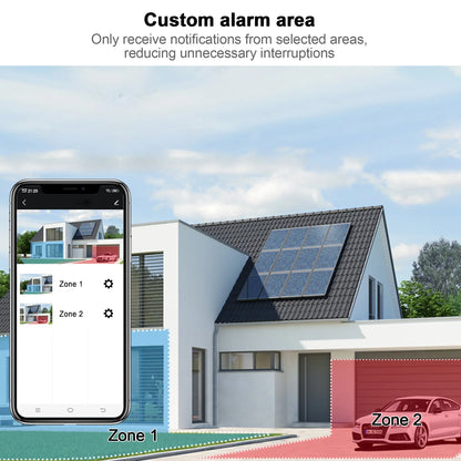 2K Security Camera Wireless Outdoor, Solar Outdoor Camera with 360° View, Smart Siren, Spotlights, 3MP Color Night Vision, AI Human Detection, 2-Way Talk