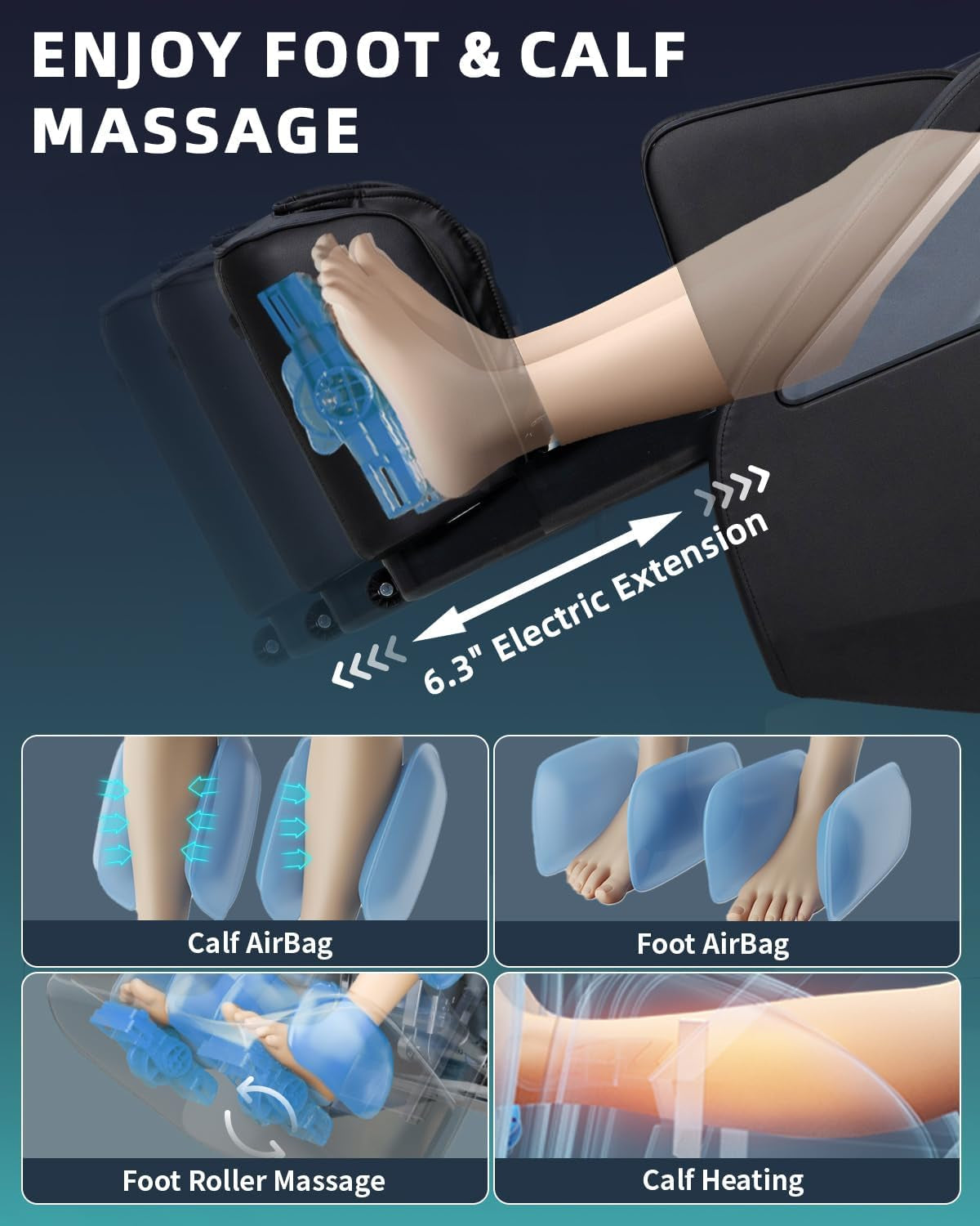 Full Body Zero Gravity Massage Chair with Body Scan 4D Intelligent Shiatsu Strecth Massage, Back/Leg Heated with AI Voice Control Bluetooth Speaker Airbags SL Track Massage Black