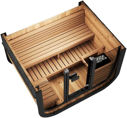 Model CL5G, Cube-Series Outdoor Home Sauna Kit, up to 4 Persons (Sauna Heater & Sauna Stones Included)