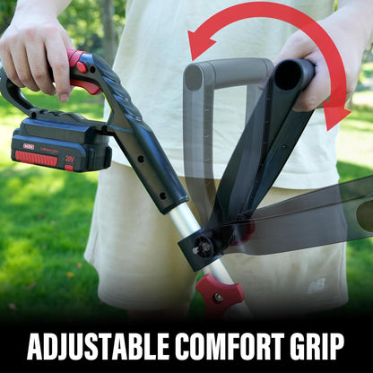 20V 12'' Cordless String Trimmer, Grass Trimmer&Edger with 8 Replacement Spools, Battery Powered Weed Trimmer with Auto Line Feed for Garden, Lawn(2 * 2AH Battery and Charger Included),St12D07