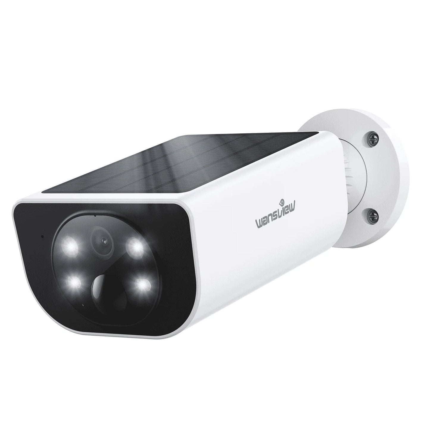 2K Solar Camera Wifi Outdoor Wireless with Spotligt, Waterproof, PIR Alert, Siren, Color Night Vision, Two-Way Audio, Works with Alexa