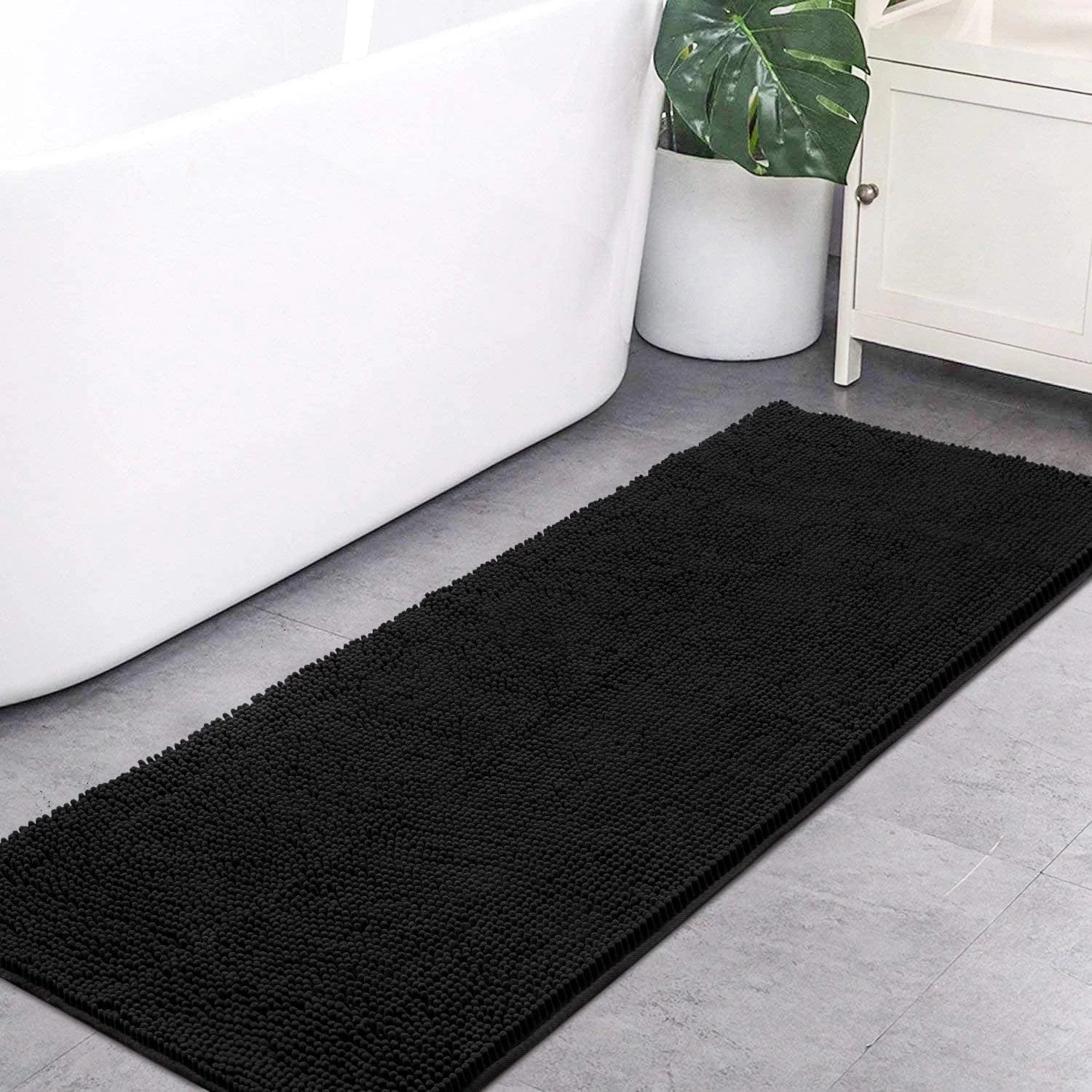 Luxury Soft Bathroom Non-Slip Rug Shaggy Bath Mat,24"X36",Gray