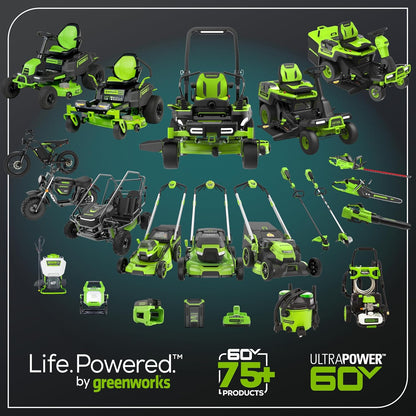 60V 60" Zero Turn, (2) 20.0Ah + (4) 10.0Ah Batteries + Wall Charger