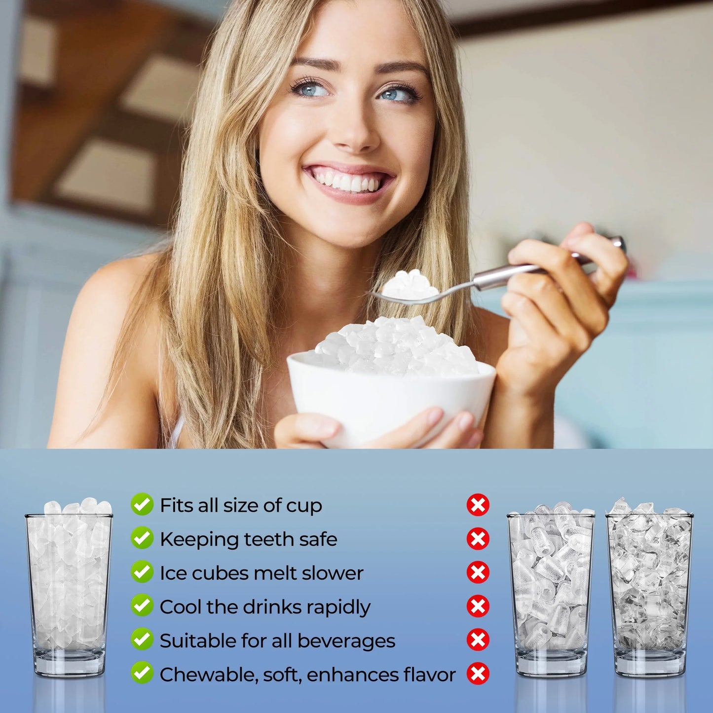 35Lbs/24H Nugget Ice Maker Countertop,Portable Ice Maker Machine with Auto-Cleaning, Black