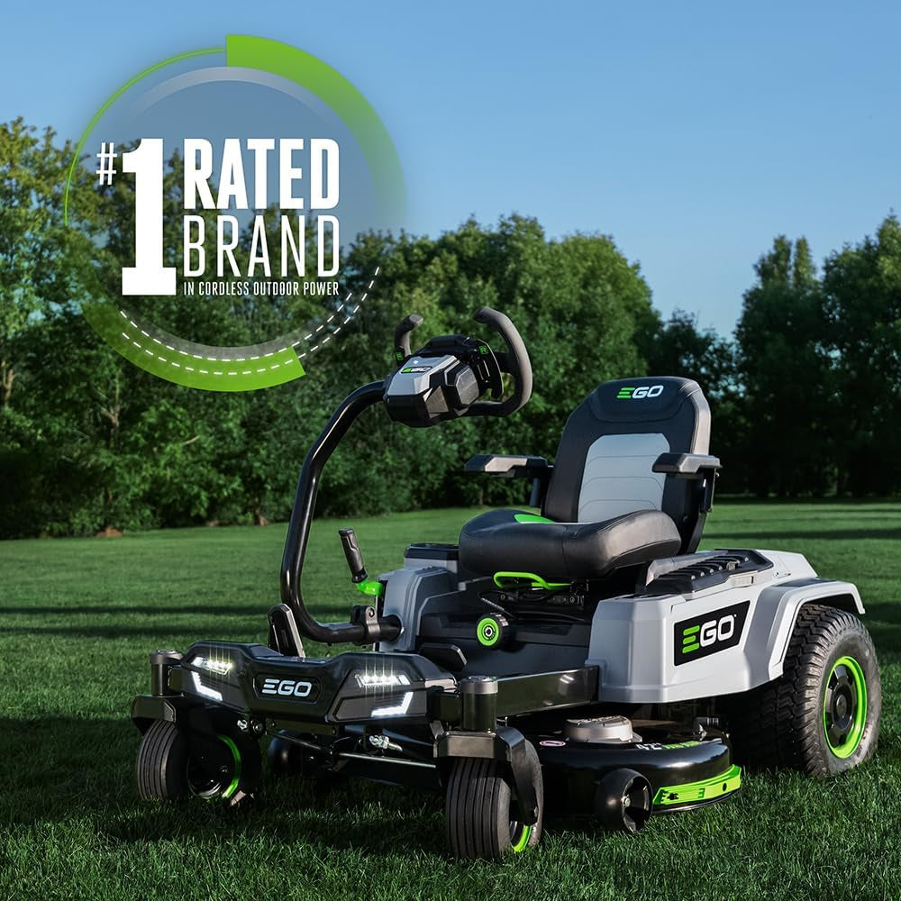 Electric Riding Lawn Mower, 42" Deck with Zero Turn Radius, Includes (4) 56V 12.0Ah Batteries and Charger - ZT4205S