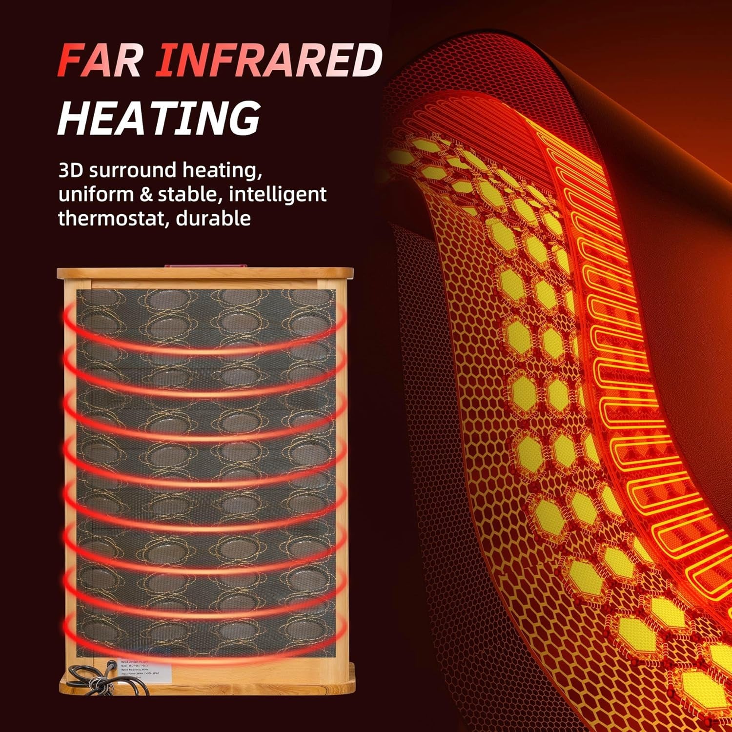 FS100 Portable FAR Infra-Red Heating Foot Spa Sauna Bucket with Removable Leg Sleeve,No Water Pouring, 77–149°F Temp Range