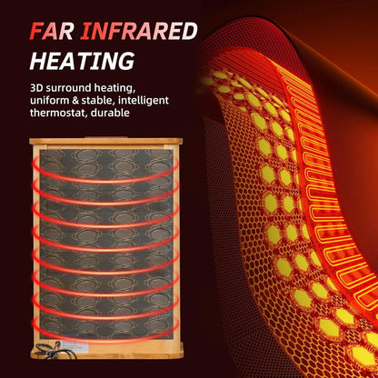 FS100 Portable FAR Infra-Red Heating Foot Spa Sauna Bucket with Removable Leg Sleeve,No Water Pouring, 77–149°F Temp Range