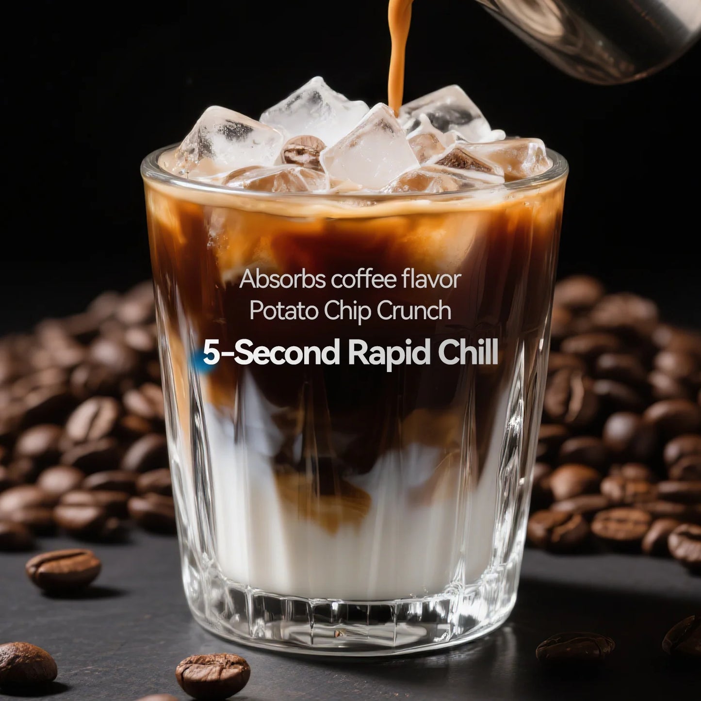 Nugget Ice Maker Countertops, 33Lbs per Day Portable Pebble Ice Machine, Crushed Sonic Ice Maker with Soft Chewable Ice for Home, Party, RV, Camping, Stainless Steel Black