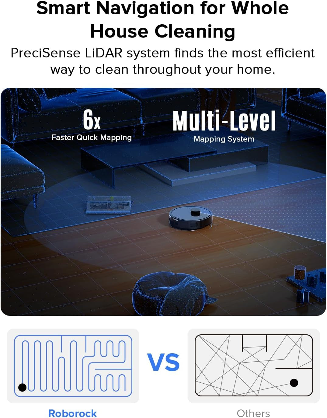 Q7 L5 Robot Vacuum and Mop Combo, 8,000Pa Suction, Upgraded from Q5 Pro, Dual Anti-Tangle System, Lidar Navigation, Multi-Level Mapping, Self-Charging Robotic Vacuum Cleaner, Black