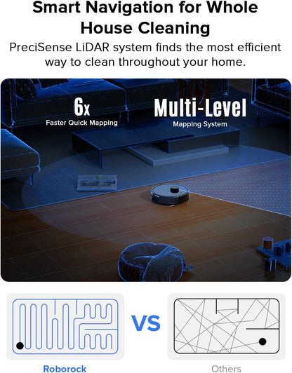 Q7 L5 Robot Vacuum and Mop Combo, 8,000Pa Suction, Upgraded from Q5 Pro, Dual Anti-Tangle System, Lidar Navigation, Multi-Level Mapping, Self-Charging Robotic Vacuum Cleaner, Black