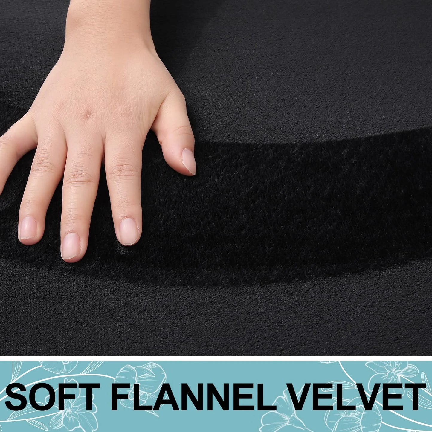 Memory Foam Bathroom Rugs, Absorbent Non-Slip Bath Mat for Bathroom, Soft Washable Bath Rug, 16"×24", Black