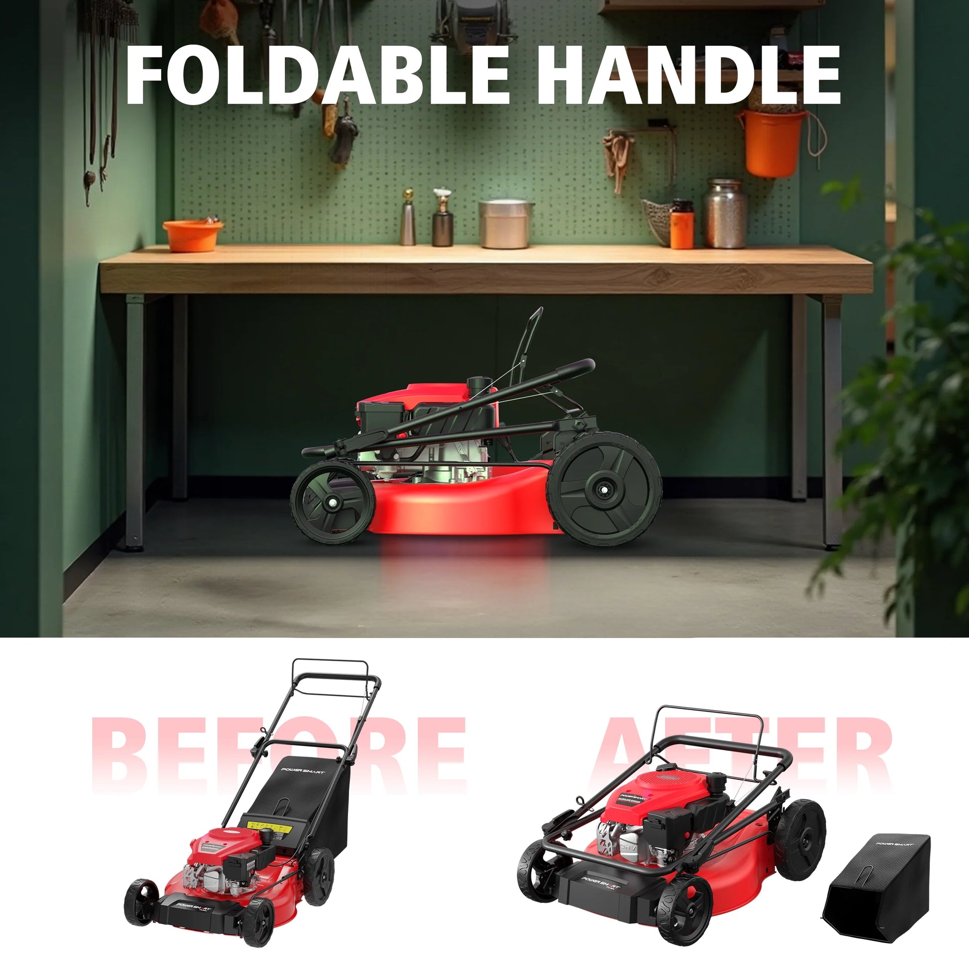 21" 170Cc Gas Self-Propelled Lawn Mower, with 6-Position Height Adjustment