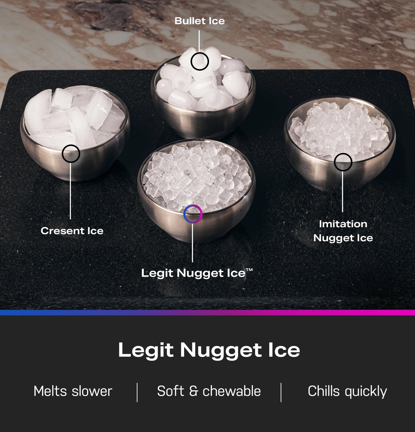 GE Profile™ Opal™ Nugget Ice Maker + Side Tank, Countertop Icemaker, Stainless Steel, 33Lbs Daily Ice Production
