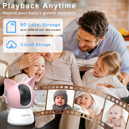 2K Baby Monitor, 5G/2.4G Wifi Indoor Security Camera, 360°Pan/Tilt Baby Monitor with Camera and Audio, Night Vision, 2-Way Audio