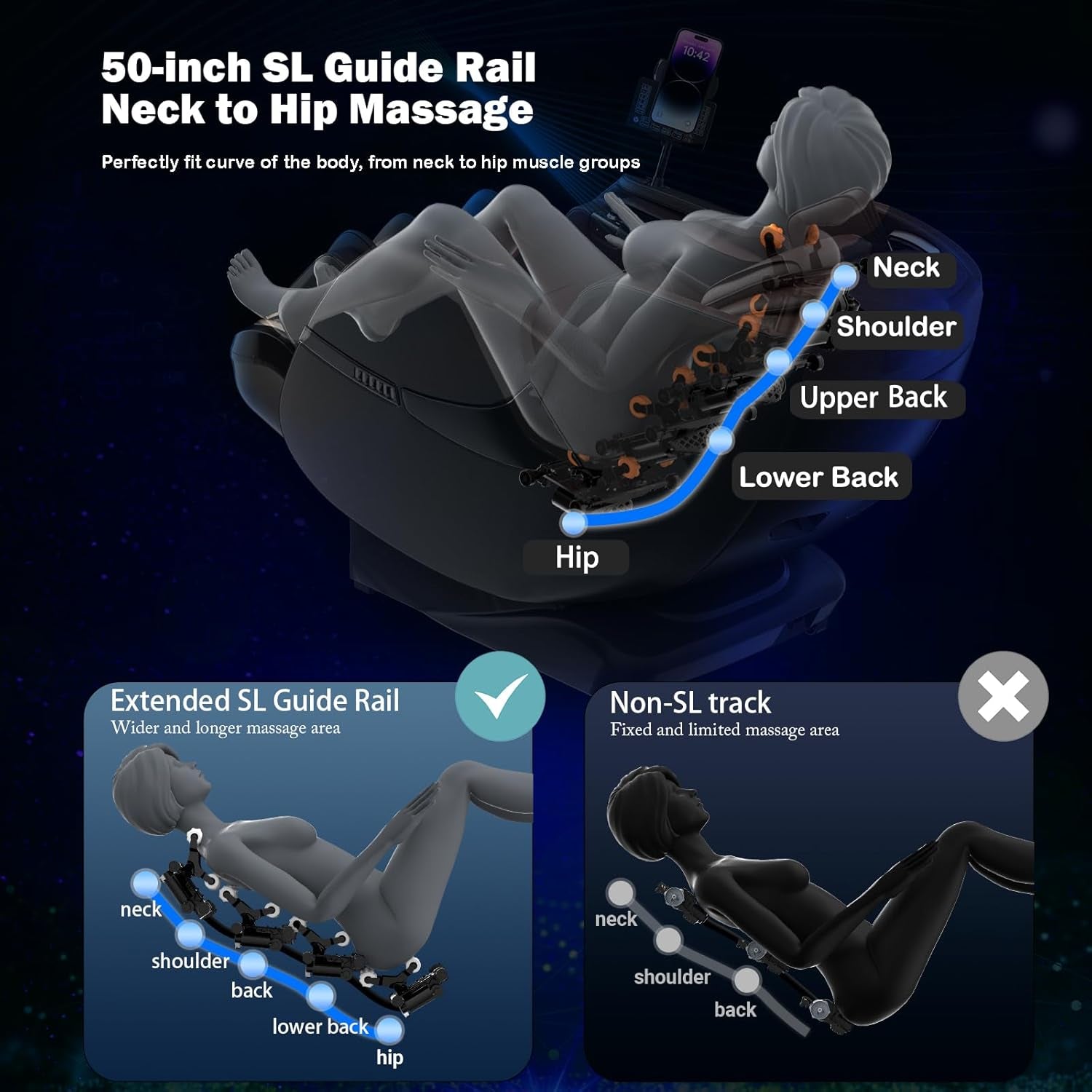 2025 Massage Chair Full Body, Zero Gravity Sl-Track Shiatsu Massage Recliner Chair with Heat, 12 Auto Modes, Backlit Touchscreen and Calfrest Extension