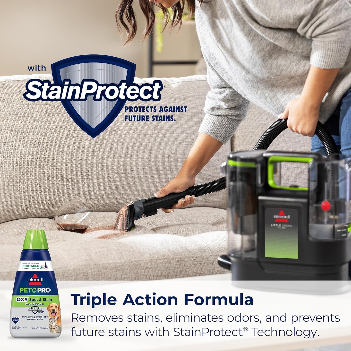 ® Little Green® Max Pet Smartmix Portable Carpet and Upholstery Deep Cleaner, Car/Auto Detailer, with Smartmix Technology, Self-Cleaning Tough Stain Tool and Pet Hair Removal Tool, 38572