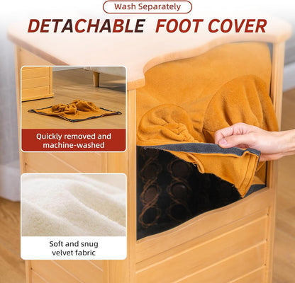 FS100 Portable FAR Infra-Red Heating Foot Spa Sauna Bucket with Removable Leg Sleeve,No Water Pouring, 77–149°F Temp Range