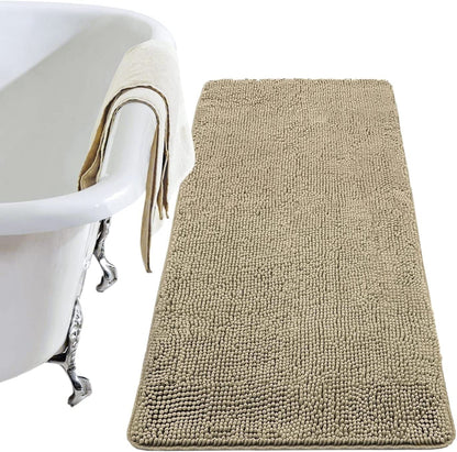 Luxury Soft Bathroom Non-Slip Rug Shaggy Bath Mat,24"X36",Gray
