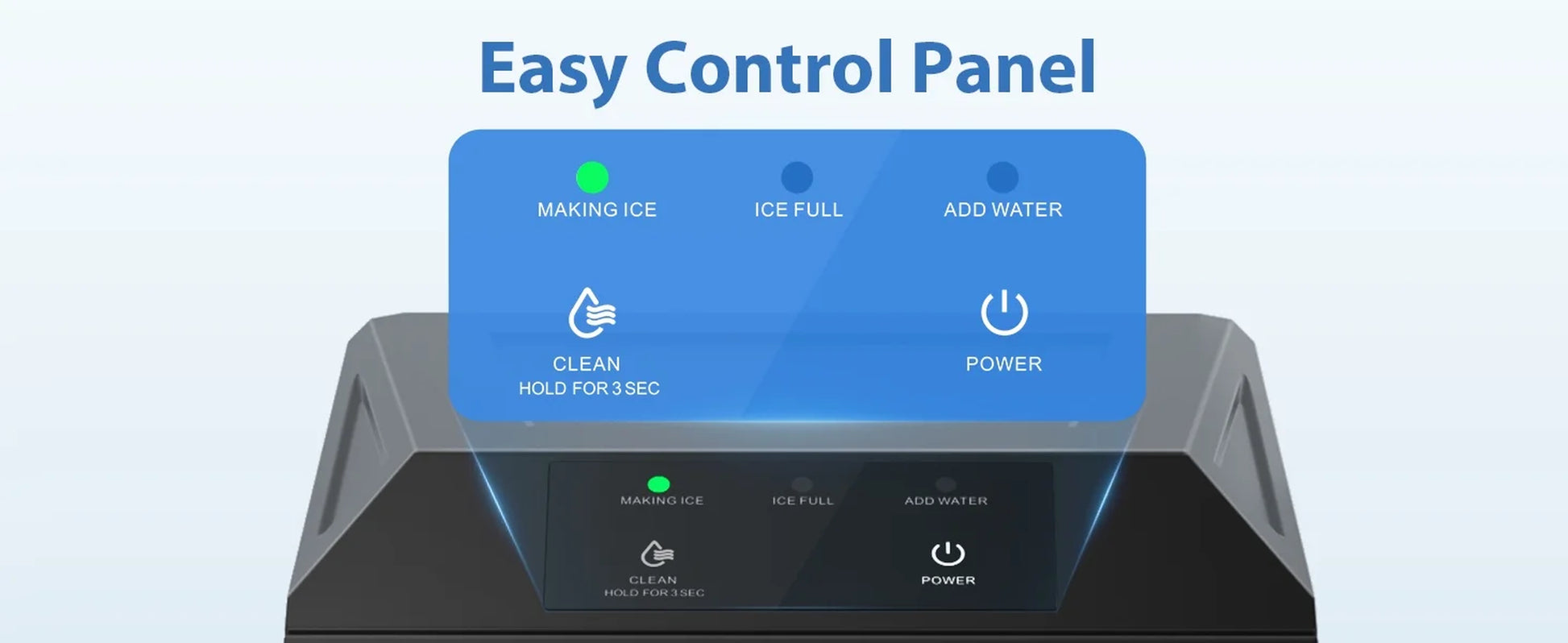 Countertop Nugget Ice Maker, 55Lbs/Day, Ice Release in 5 Mins, Self-Cleaing with Stainless Steel Housing, Stainless Steel