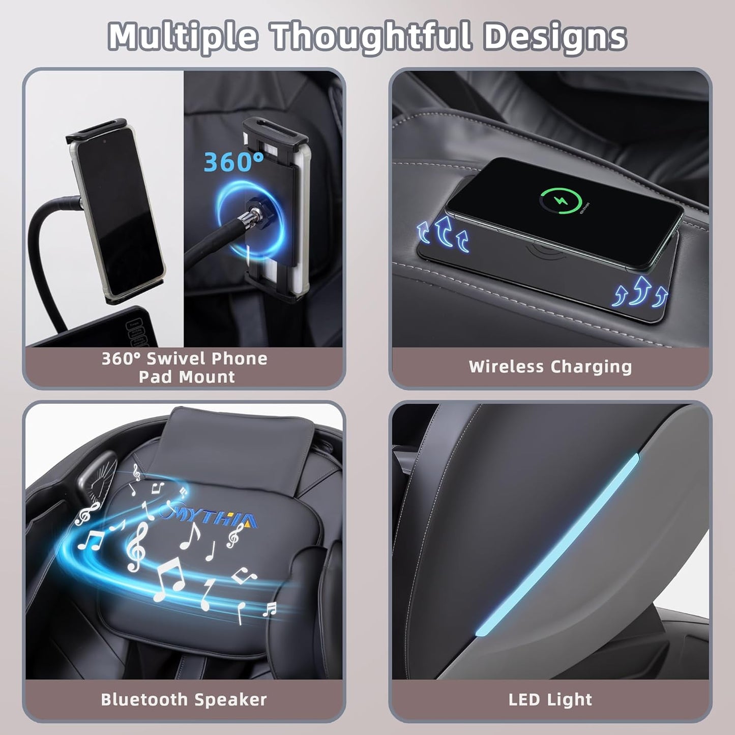 2026 A303C Massage Chair, Full Body Zero Gravity Recliner with SL Track, Body Scan, 12 Auto Modes, Lumbar Heat, Bluetooth App, Wireless Charge, and Foot Rollers for Home and Office (Black)